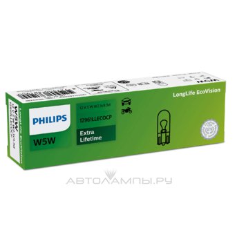 W5W 12V-5W (W2,1x9,5d) (увелич. срок службы) LongLife EcoVision 12961LLECOCP