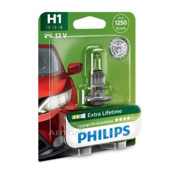 H1 12V- 55W (P14,5s) (увелич. срок службы) LongLife EcoVision блистер (1шт) 12258LLECOB1